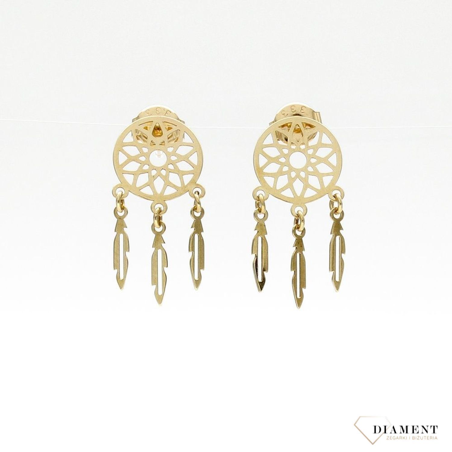 Złote kolczyki wkrętki łapacz snów to piękne kolczyki celebrytki, które sprawdzą się w każdej sytuacji. Darmowa dostawa!Ozdobne pudełko! Zapraszamy!.jpg